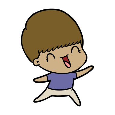 mutlu çizgi film çocuk vektör çizim