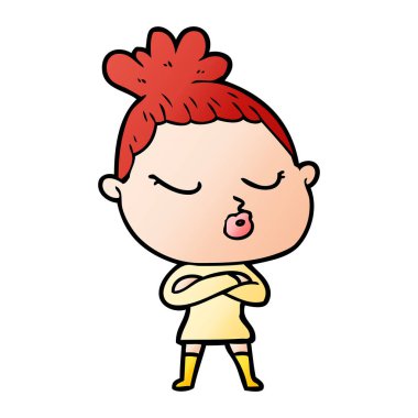 vektör çizim karikatür sakin kadın