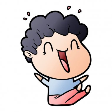 vektör çizim karikatür mutlu adam