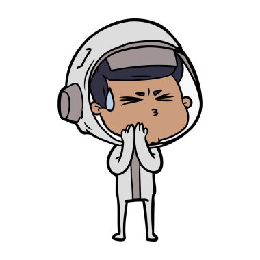 vektör çizim karikatür astronot vurguladı