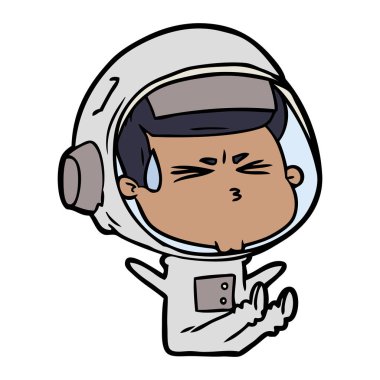 vektör çizim karikatür astronot vurguladı