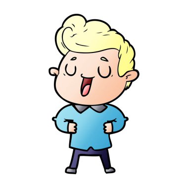 mutlu çizgi film adam vektör çizim