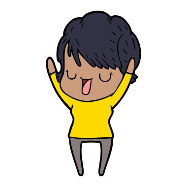 vektör çizim karikatür kadın söz