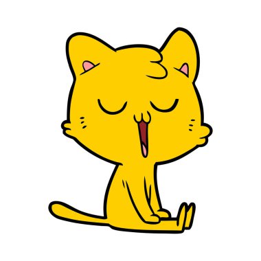 vektör çizim karikatür kedi şarkı