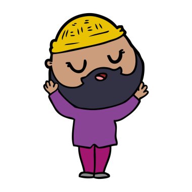 Sakallı çizgi film adamı.