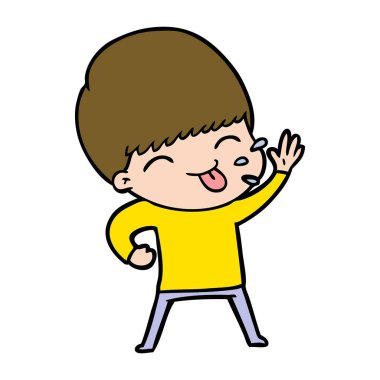 mutlu çizgi film çocuk vektör çizim