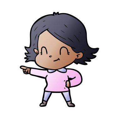 vektör çizim karikatür dostça kız