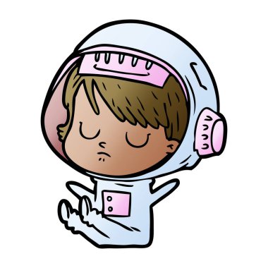 vektör çizim karikatür astronot kadın