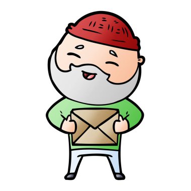 Çizgi film mutlu sakallı adam