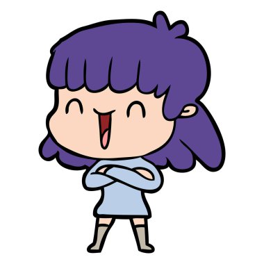 vektör çizim karikatür kadın gülüyor