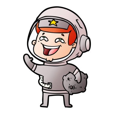 vektör çizim karikatür gülen astronot