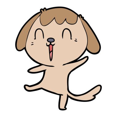 vektör çizim mutlu karikatür köpek