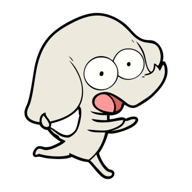 vektör çizim sevimli çizgi fil