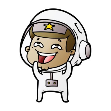 vektör çizim karikatür gülen astronot