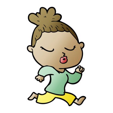 vektör çizim karikatür sakin kadın