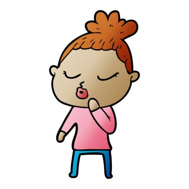 vektör çizim karikatür sakin kadın