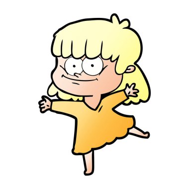 vektör çizim karikatür gülümseyen kadın