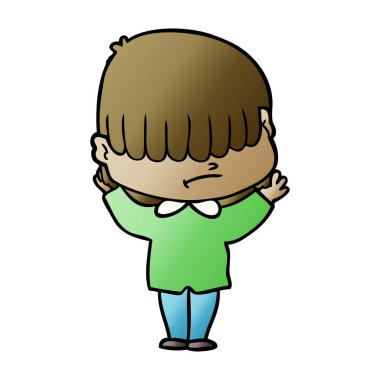 dağınık saçlı çocuk çizgi film