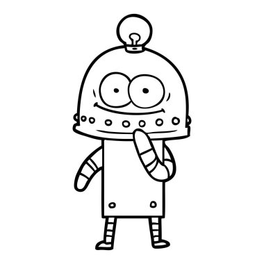 ampul ile mutlu karton robot