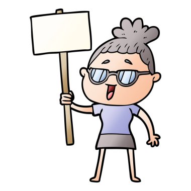 vektör çizim karikatür mutlu kadın