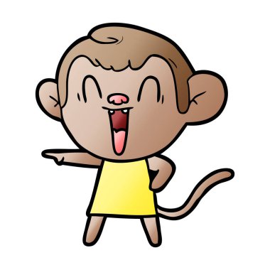 vektör çizim karikatür komik maymun
