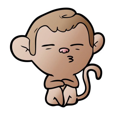 Çizgi film maymununun vektör çizimi