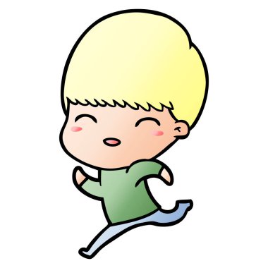 mutlu çizgi film çocuk vektör çizim