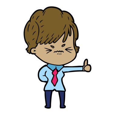 Çizgi filmdeki kadının vektör çizimi