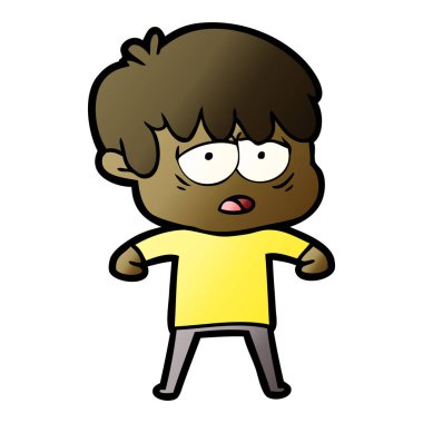 vektör çizim karikatür evlat yorgun