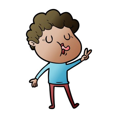 vektör çizim karikatür adam şarkı