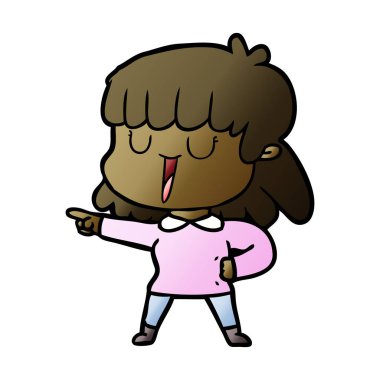 Çizgi filmdeki kadının vektör çizimi