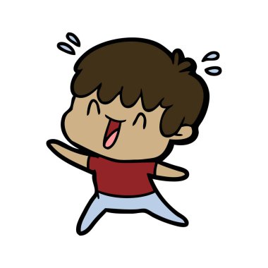 vektör çizim karikatür gülen çocuk