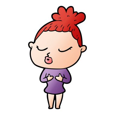 vektör çizim karikatür sakin kadın