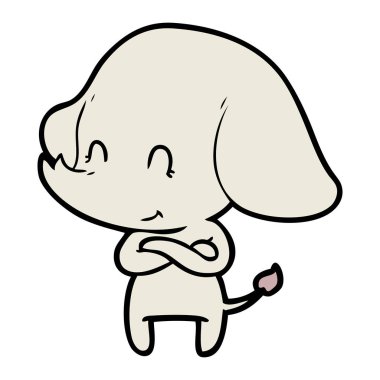 vektör çizim sevimli çizgi fil