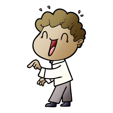 vektör çizim karikatür mutlu adam