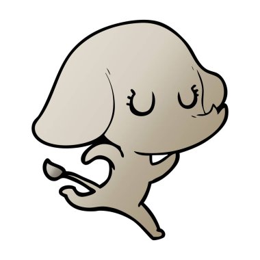 vektör çizim sevimli çizgi fil