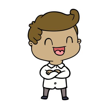 vektör çizim karikatür mutlu adam