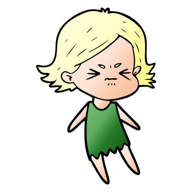 vektör çizim karikatür kızgın kadın