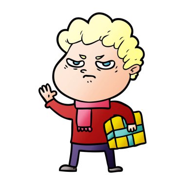 vektör çizim karikatür kızgın adam