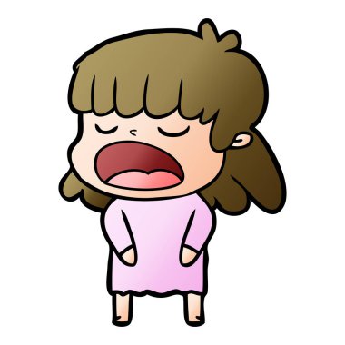 vektör çizim karikatür kadın söz