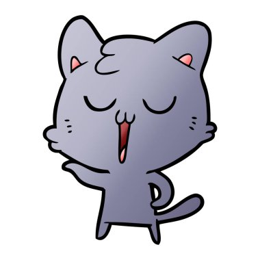 vektör çizim karikatür kedi şarkı