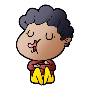 vektör çizim karikatür adam şarkı