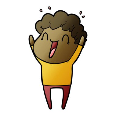 vektör çizim karikatür mutlu adam