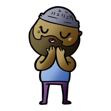 Sakallı çizgi film adamı.