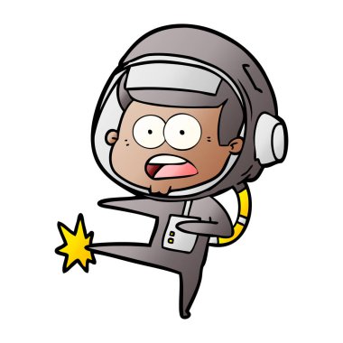 Çizgi film astronotunun vektör çizimi