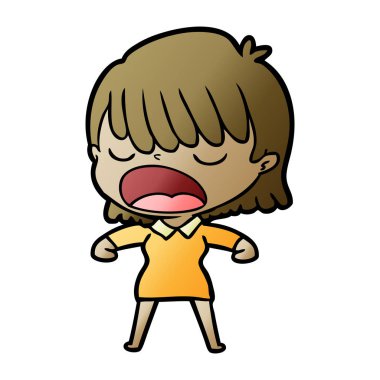 vektör çizim karikatür kadın söz