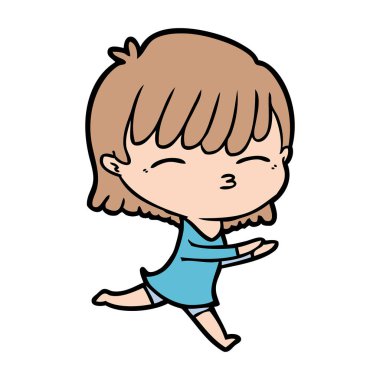 Çizgi filmdeki kadının vektör çizimi