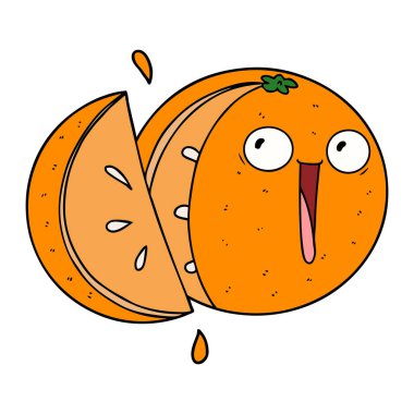 Deli çizgi film turuncu vektör çizim