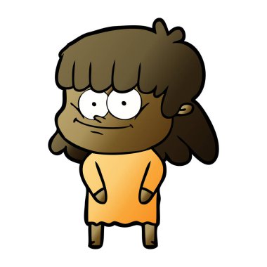 vektör çizim karikatür gülümseyen kadın