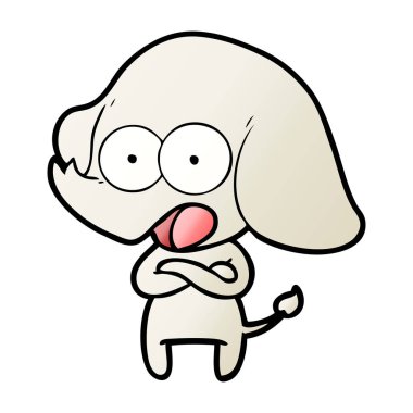 vektör çizim sevimli çizgi fil